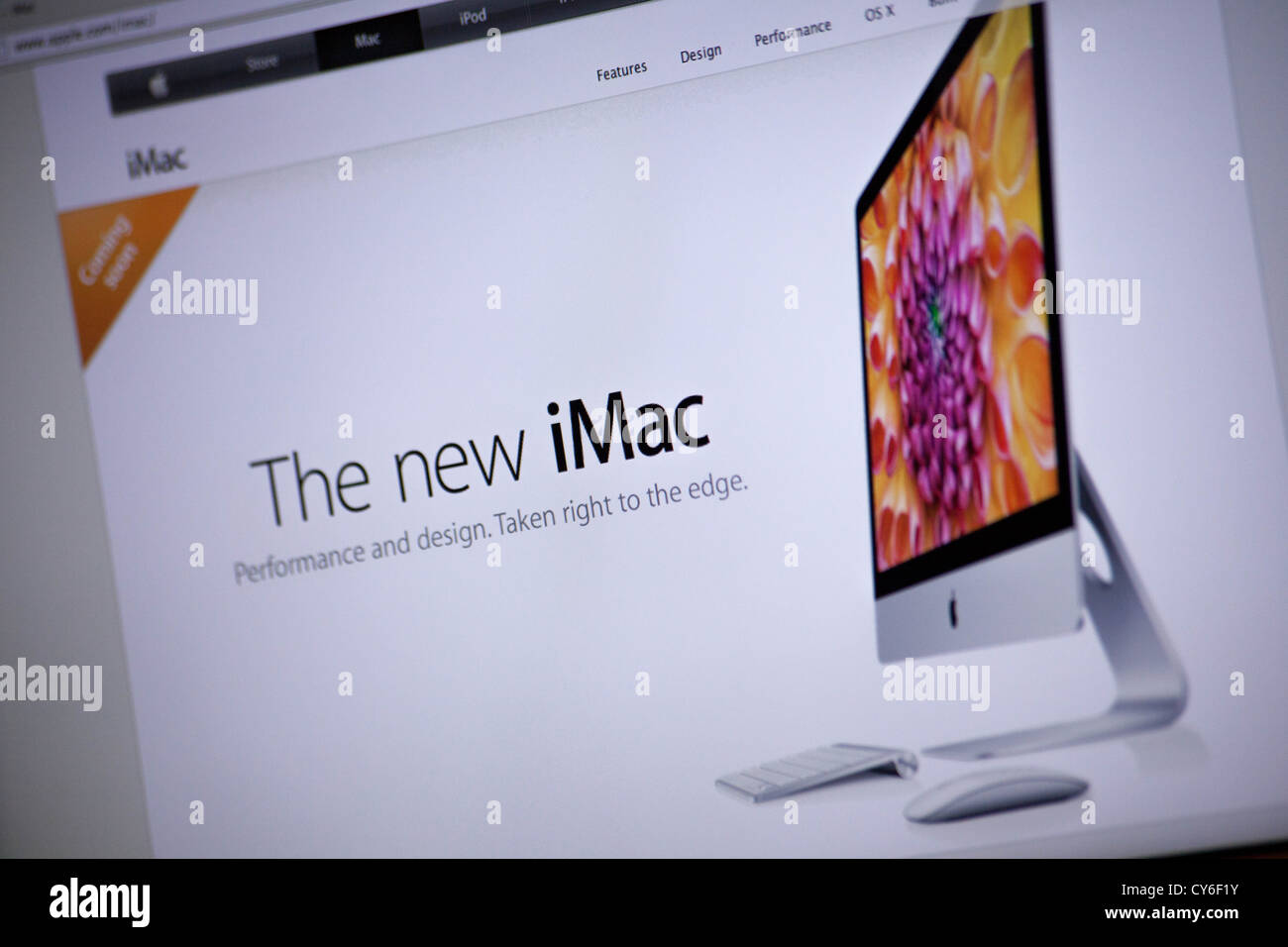 Sito web di Apple screenshot con il nuovo iMac 27 pagina presentazione Foto Stock