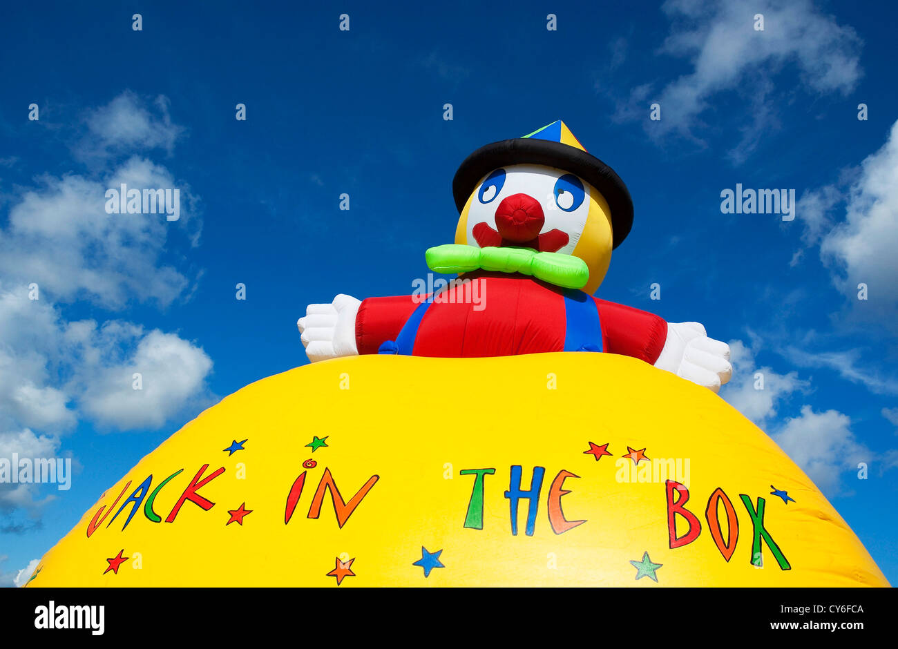 Un grande clown gonfiabile Foto Stock