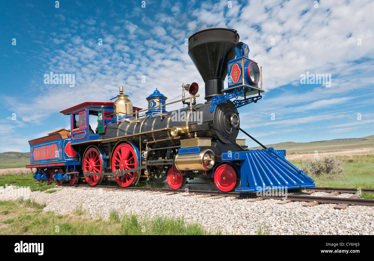 Utah, Golden Spike National Historic Site, luogo di incontro della Union Pacific e la Central Pacific Ferrovie il 10 maggio 1869 Foto Stock