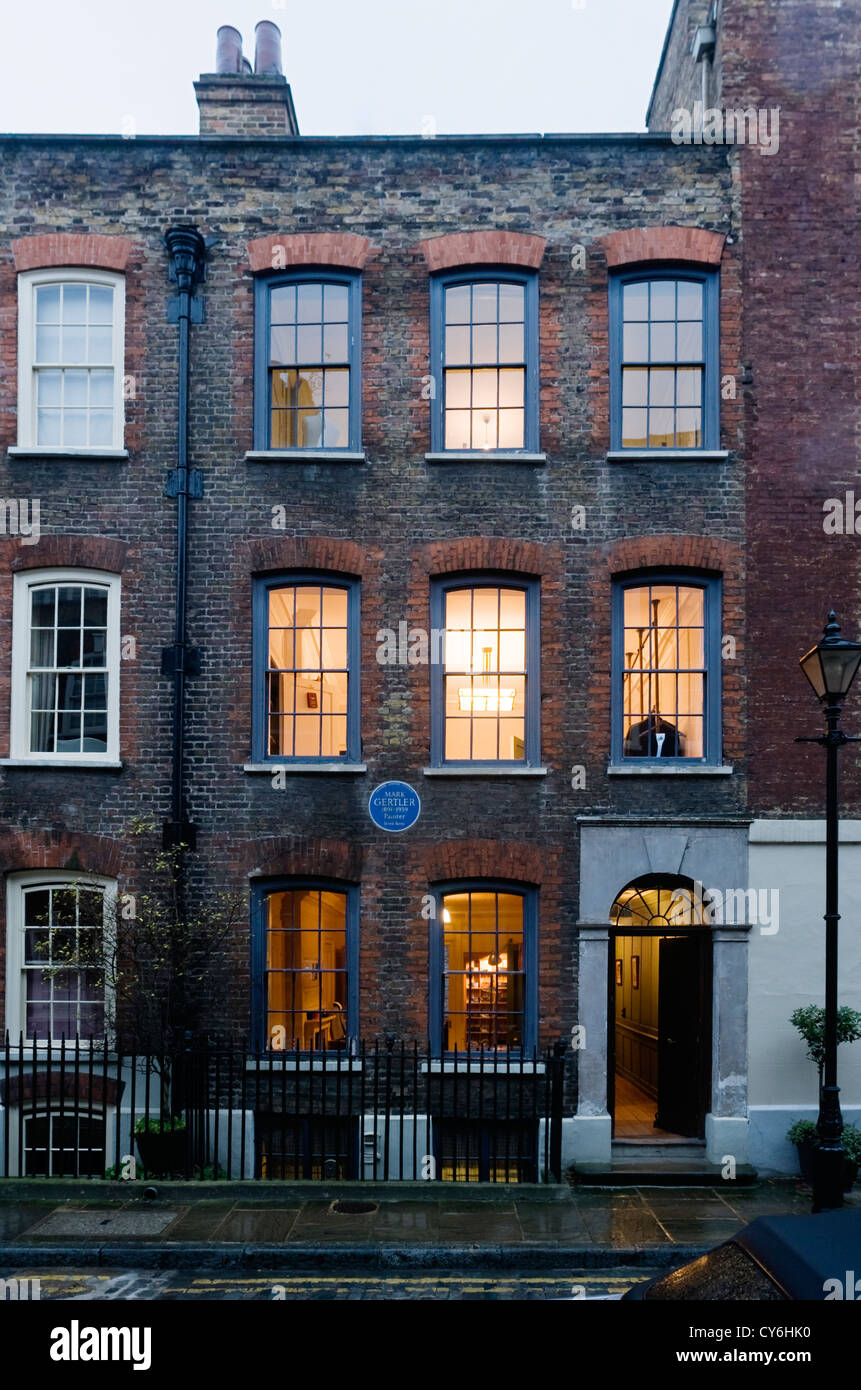 Terrazza georgiana risalente Huguenot tempi appartenenti a Timothy Everest il sarto di Londra Foto Stock