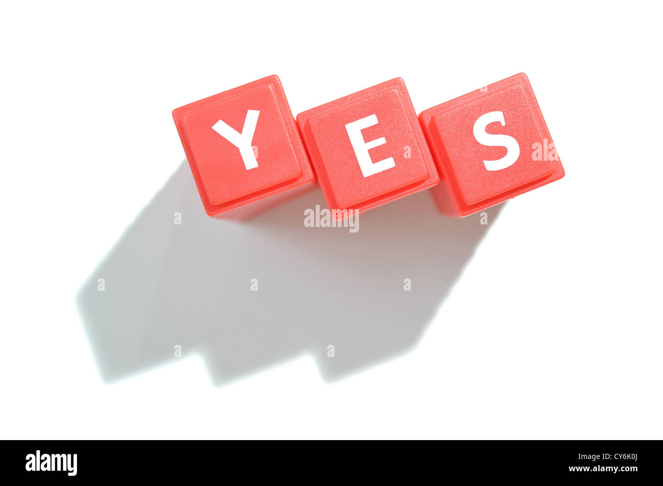 Blocchi di alfabeto ortografia parole sì Foto Stock