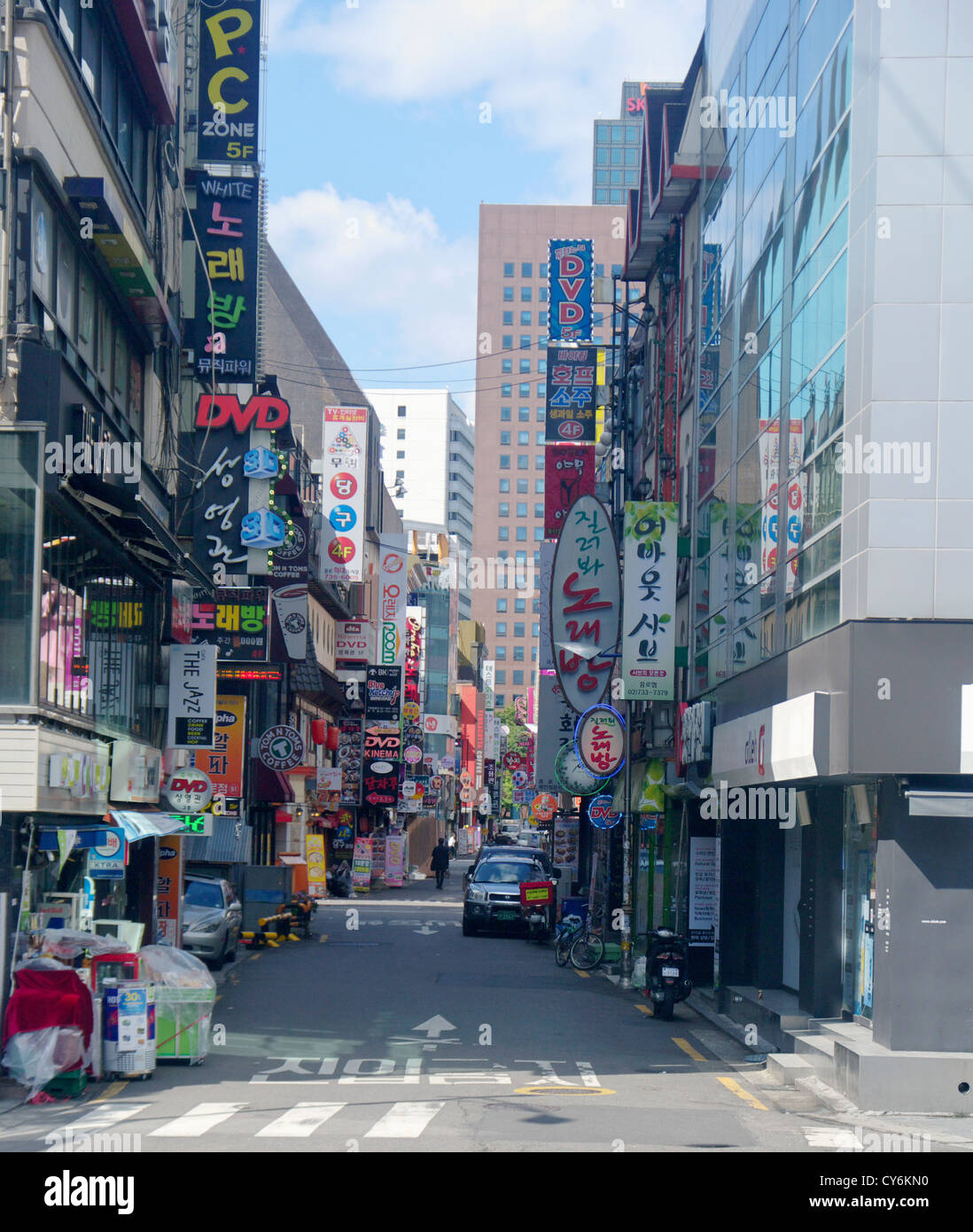 Vecchia, la strada dello shopping di Dongdaemun Seoul COREA DEL SUD Foto Stock