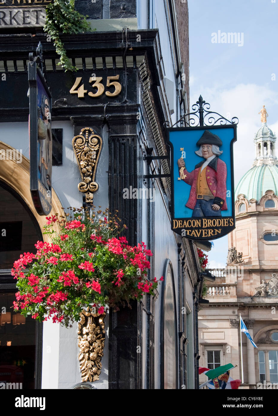 Il diacono Brodie Tavern (pub) il Royal Mile street nel centro di Edimburgo. Foto Stock