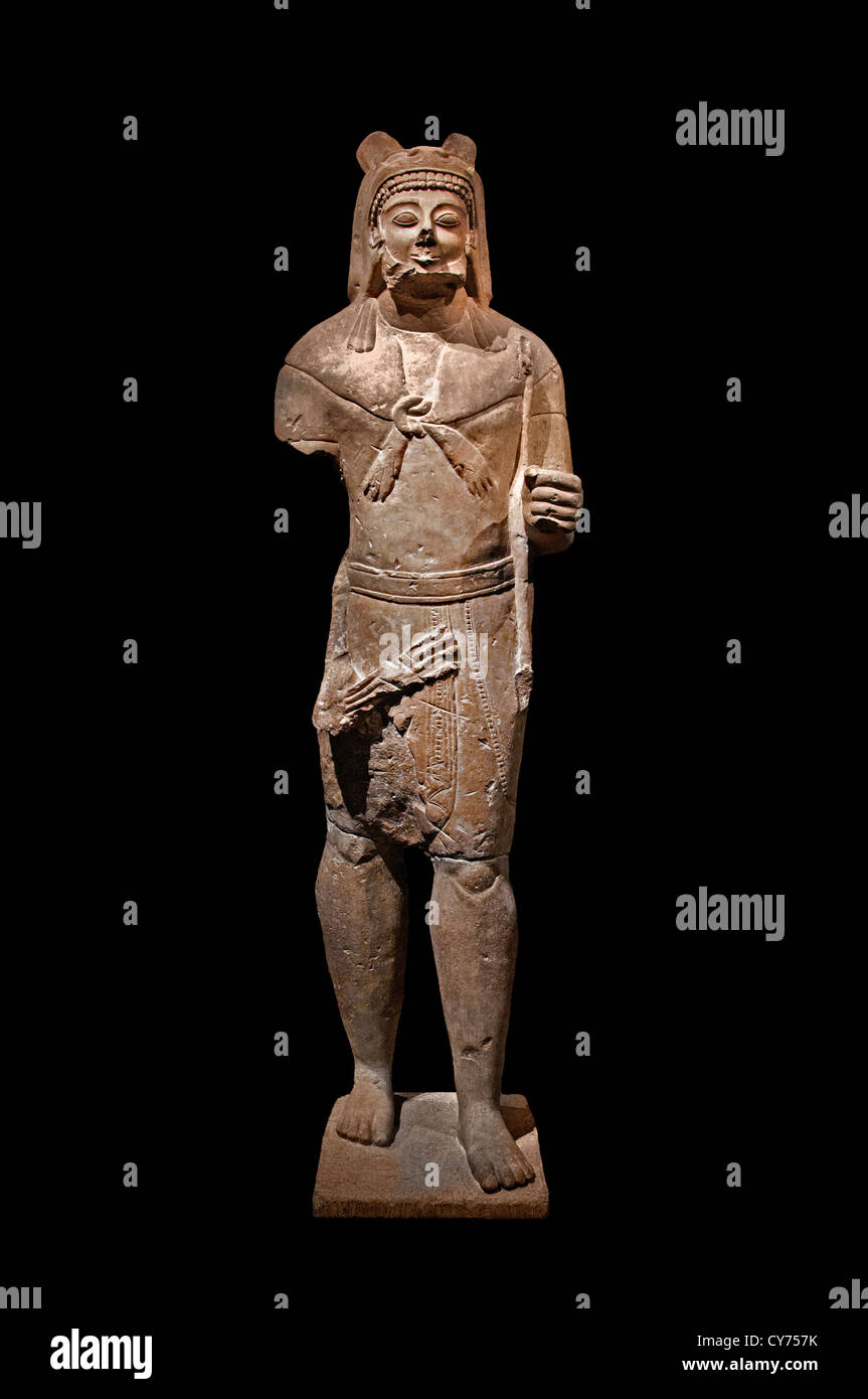 Imestone Eracle arcaico 530-520 A.C. Cypriot 217 cm Cipro Grecia greco Foto Stock