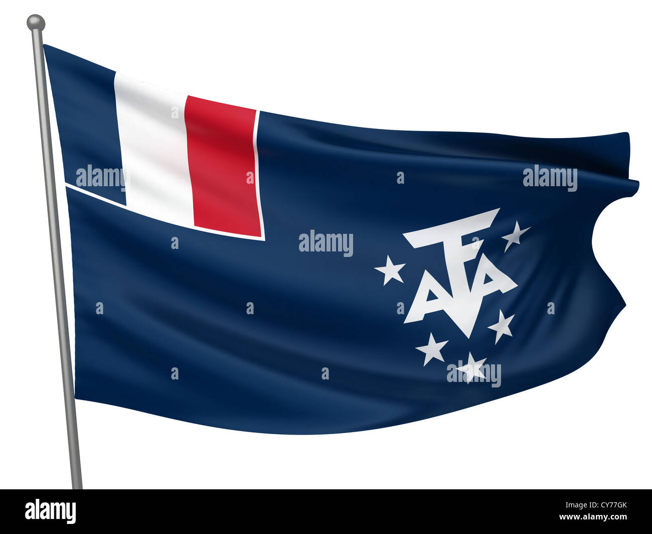 Terre Australi e Antartiche francesi bandiera nazionale - tutti i paesi - Collezione immagine isolata Foto Stock