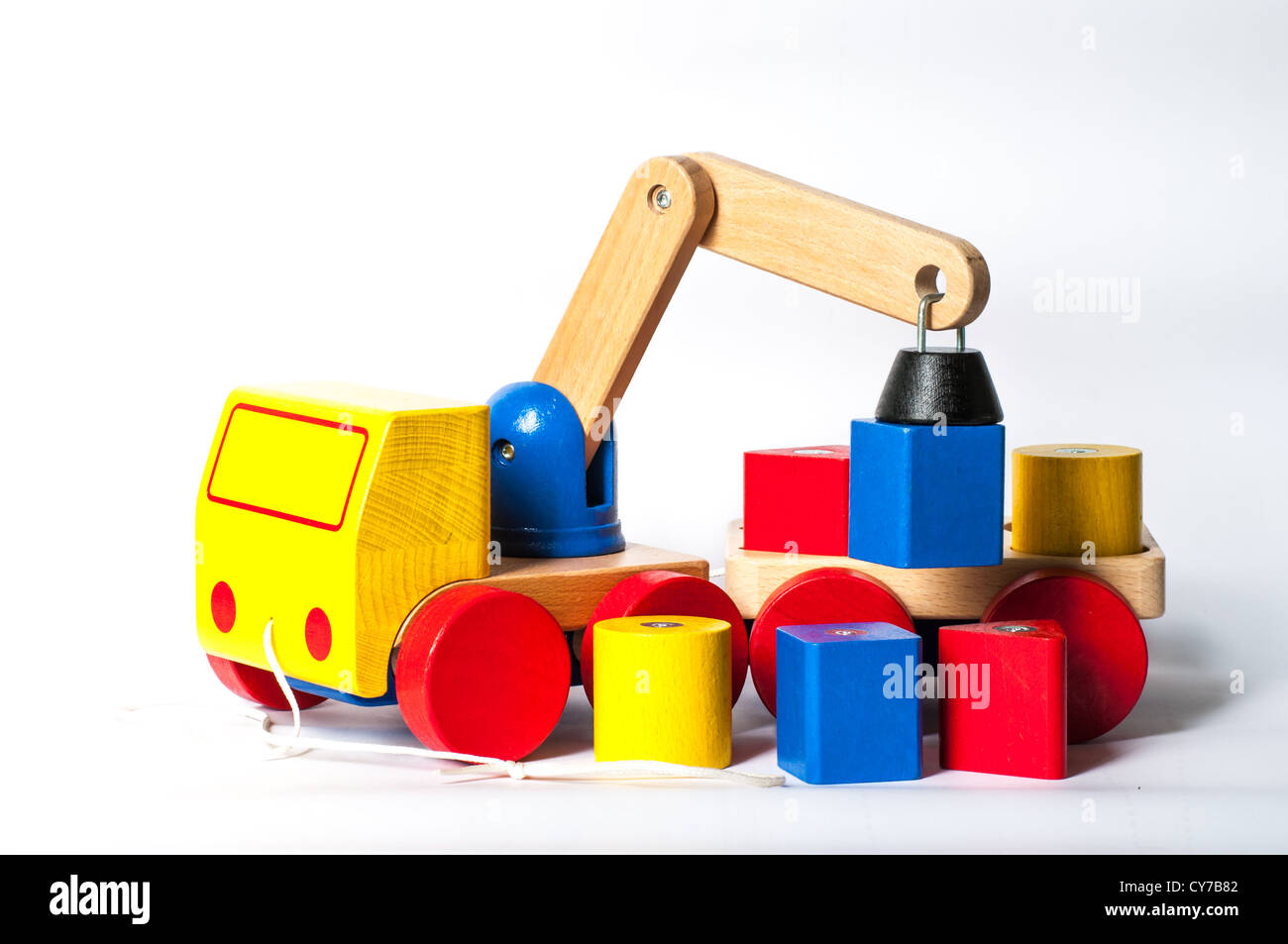 Il carrello in legno modello giocattolo per bambini. Foto Stock