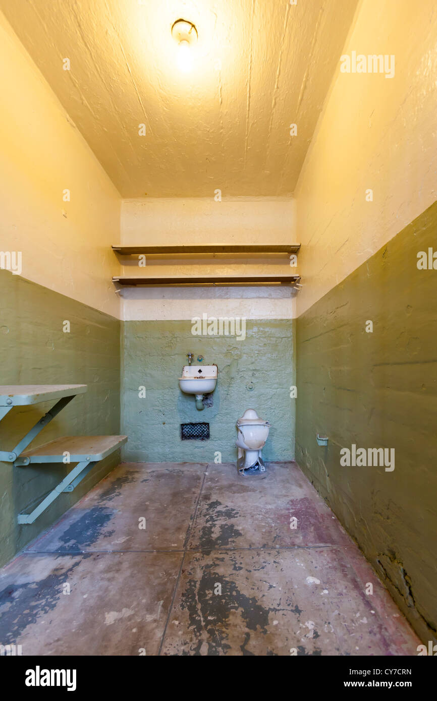 Una vista di Alcatraz prigione federale detenuto Cell. Foto Stock