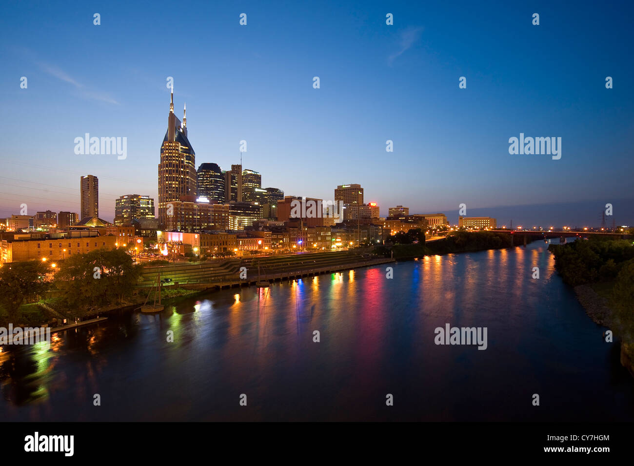 Nashville skyline al tramonto, Nashville Tennessee Foto Stock