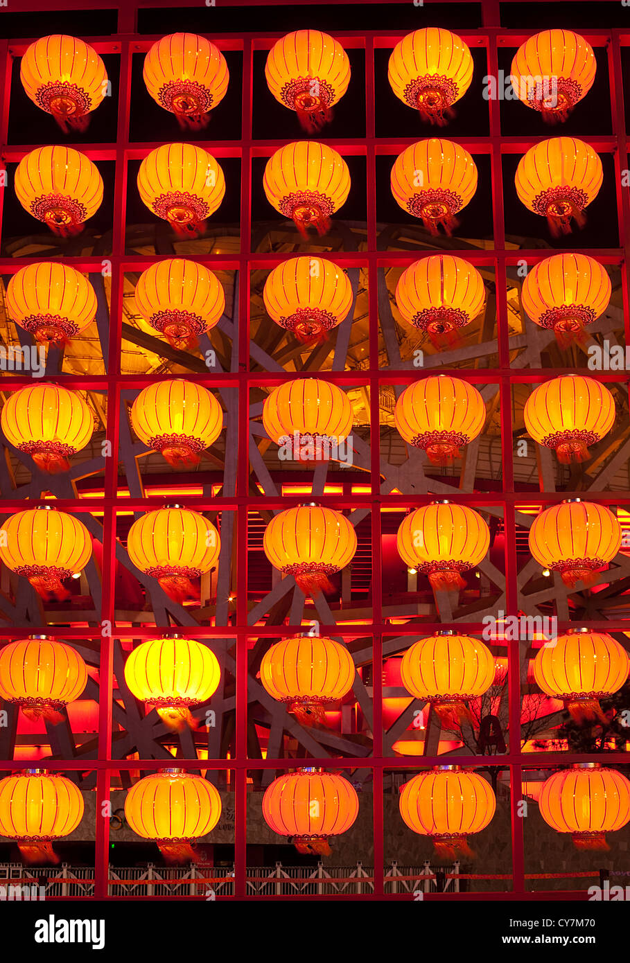 Lanterne di gruppo nel nuovo anno cinese stagione,Beijing Cina Foto Stock
