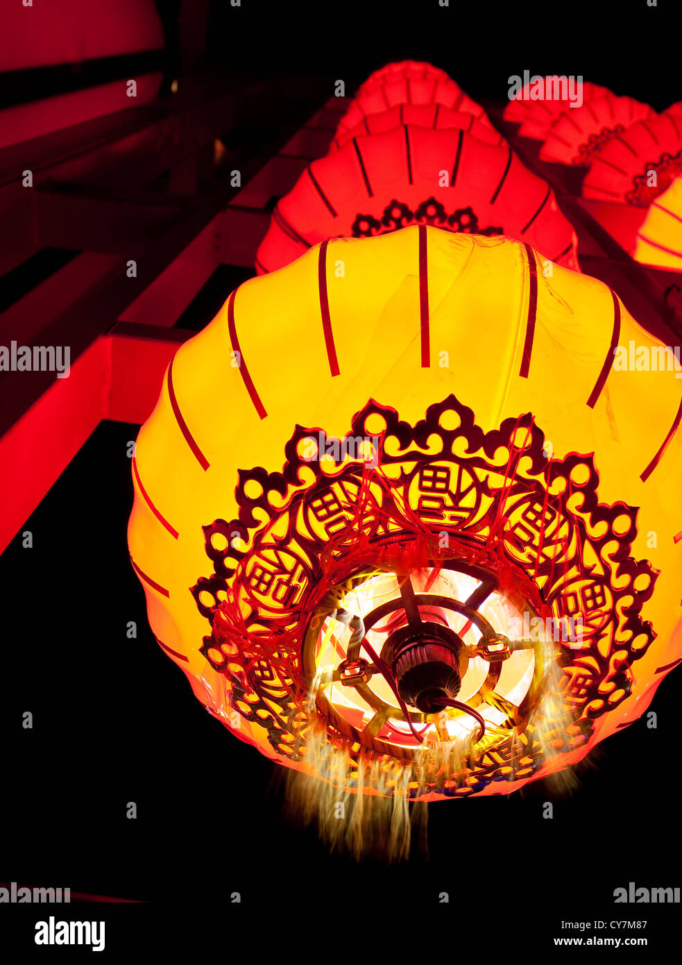 Lanterne di gruppo nel nuovo anno cinese stagione,Beijing Cina Foto Stock