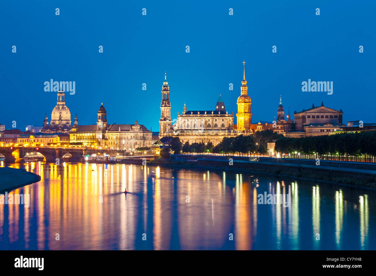 Lo skyline di Dresda, Germania Foto Stock