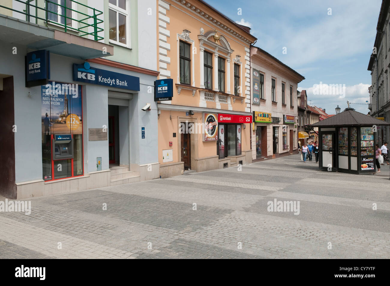 Kredyt Bank filiale locale nel centro della città di Wadowice, Polonia. Foto Stock
