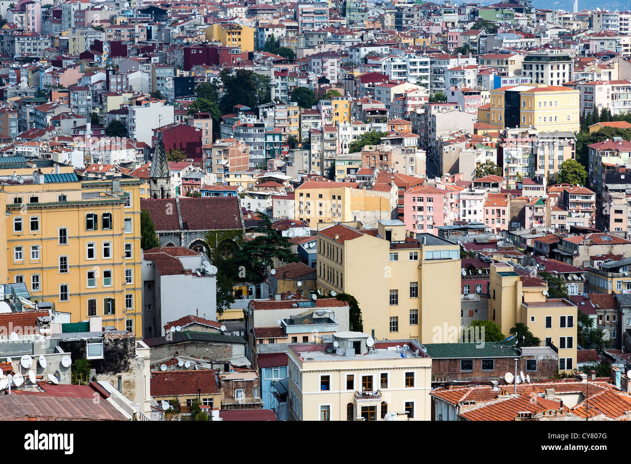 Istanbul City vista dalla Torre di Galata Foto Stock