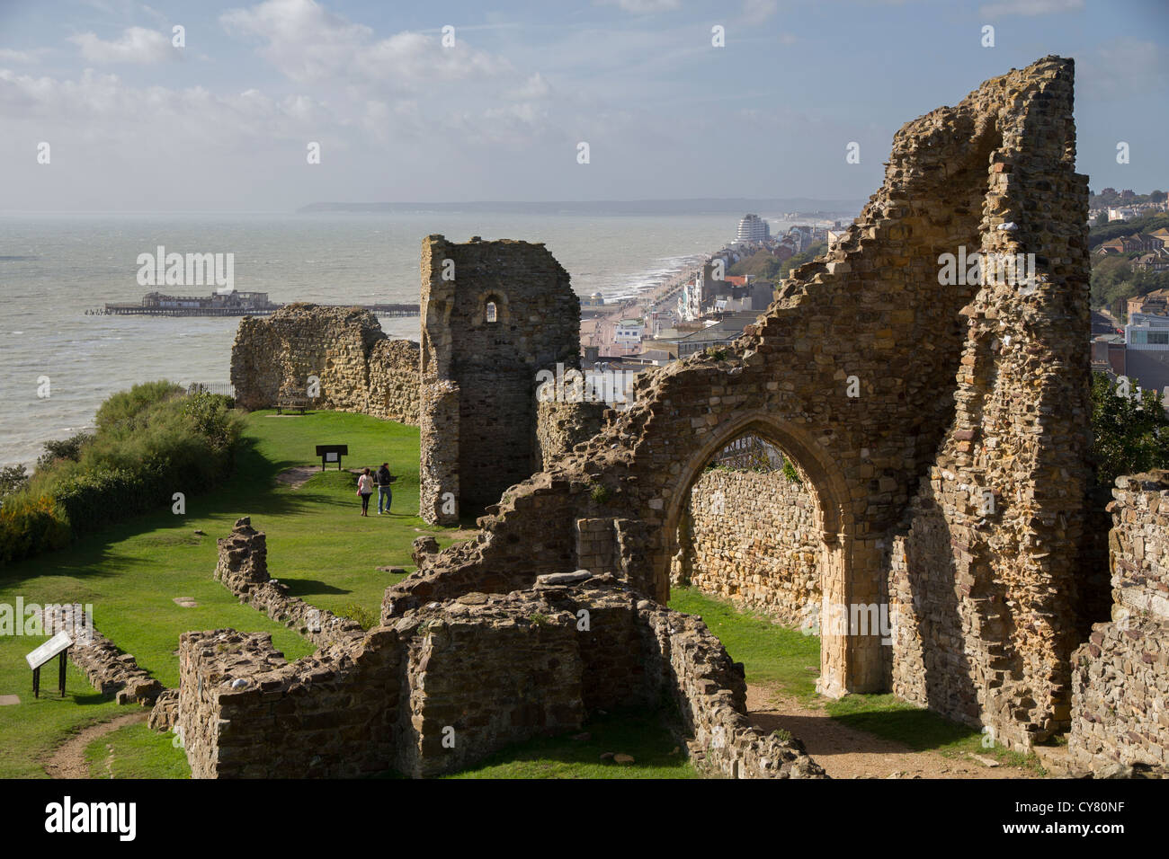 Inghilterra Sussex Hastings castle Foto Stock