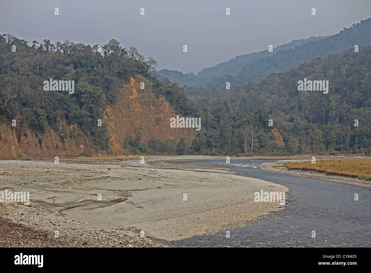 Debang il letto del fiume, Arunachal Pradesh, India Foto Stock