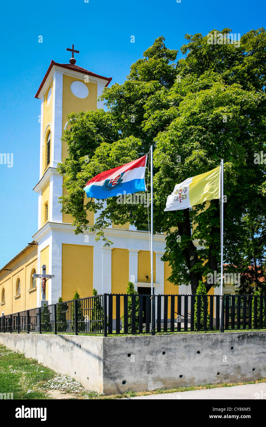 Chiesa cattolica romana di Polgardi, Ungheria Foto Stock