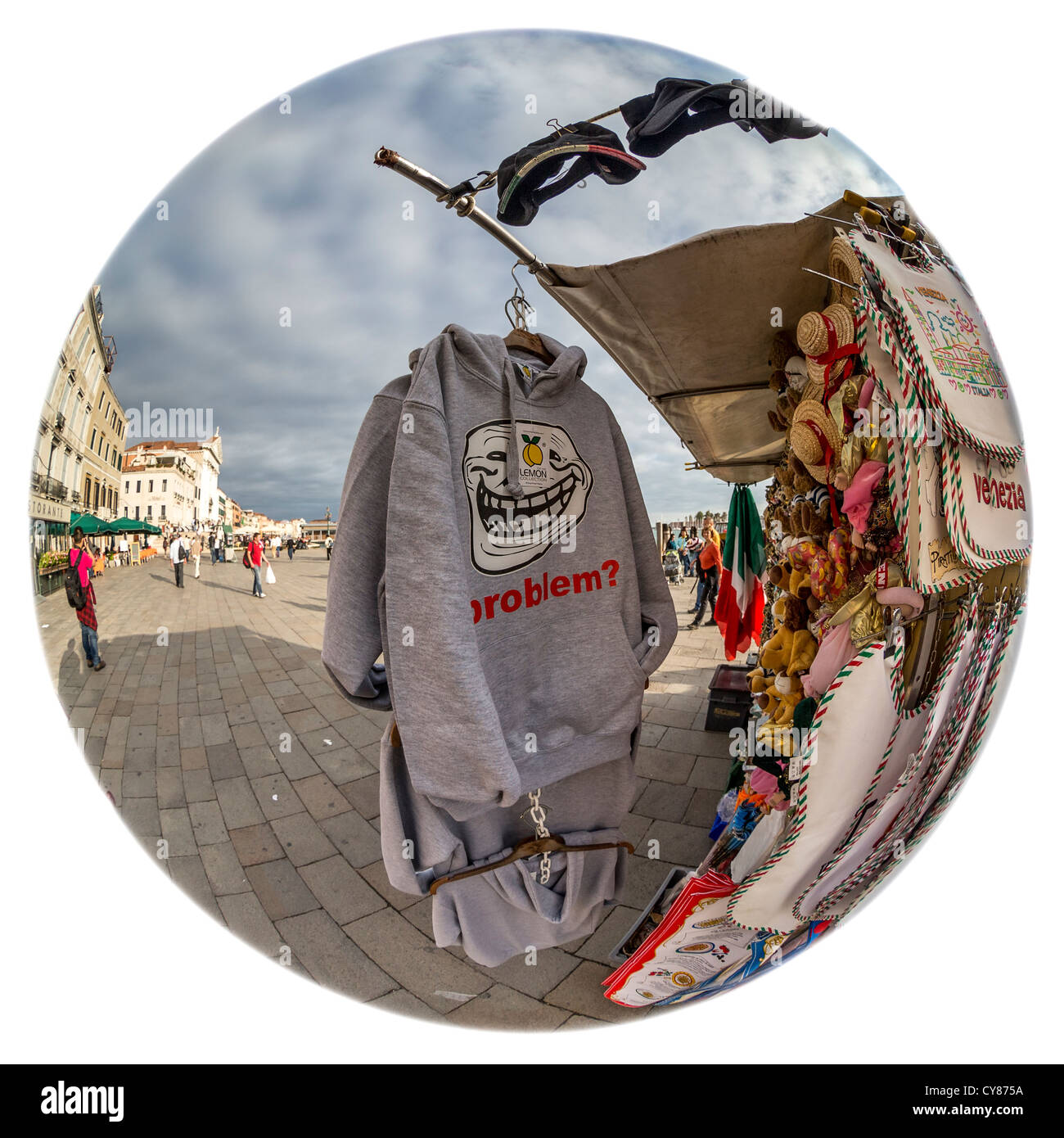 Un meme Internet da Famishedmammal dal suo Gopher video tonno stampato su una t-shirt e sulla vendita in un angolo veneziano in stallo Foto Stock