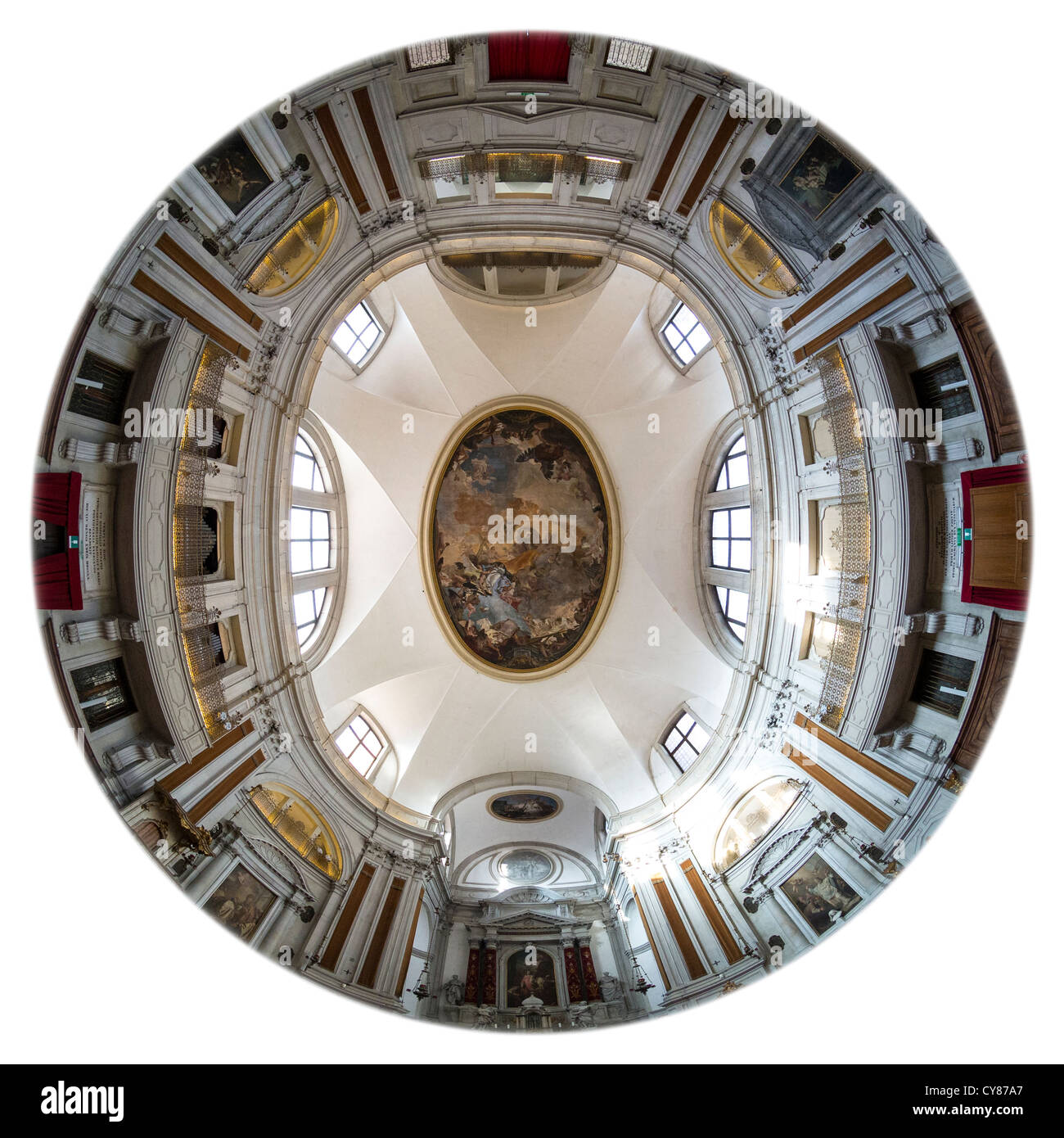 Interno della chiesa di Santa Maria della Pietà, a Venezia, associato con Vivaldi e con gli affreschi del Tiepolo Foto Stock