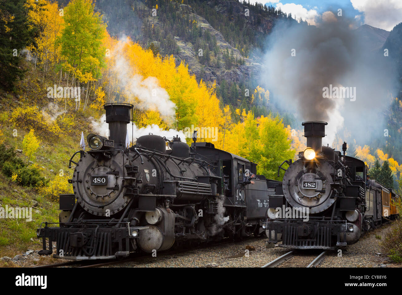 Durango-Silverton Narrow Gauge Railroad Foto Stock