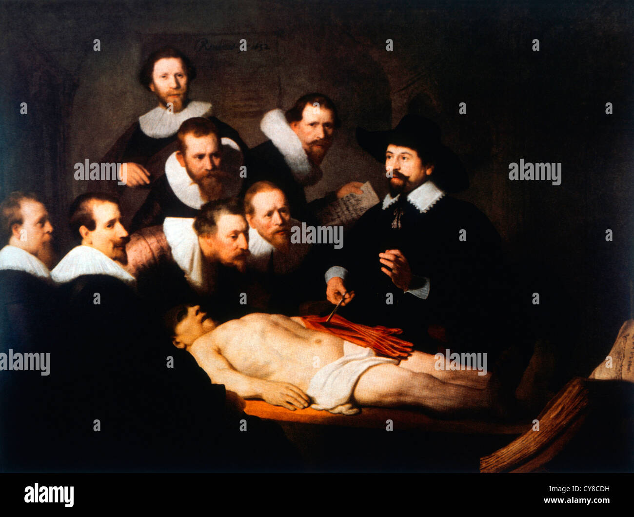 La Lezione di anatomia del dottor Tulp, dipinto da Rembrandt, 1632 Foto Stock