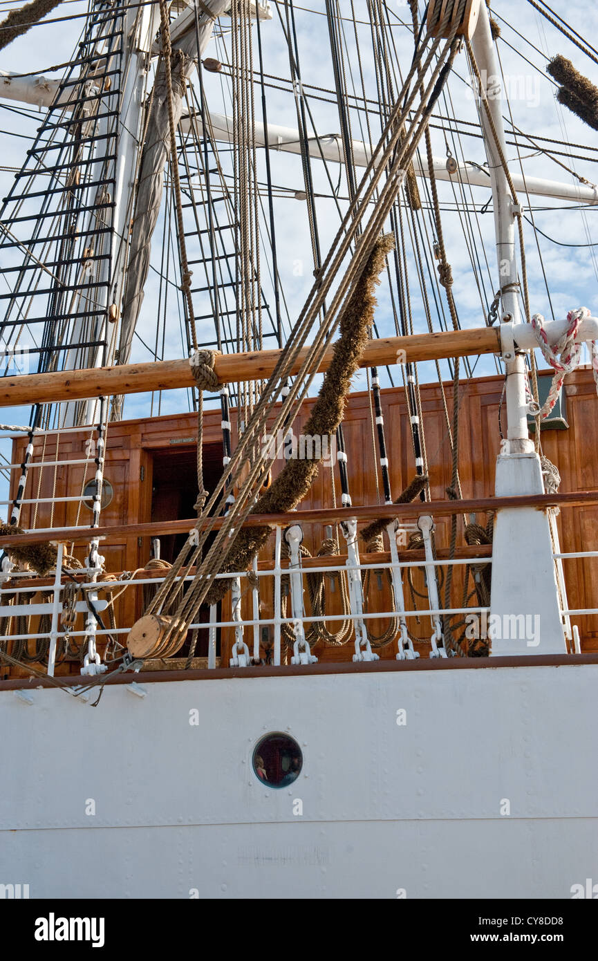 Armamento di Tall Ship nel porto di Waterford, Irlanda Foto Stock