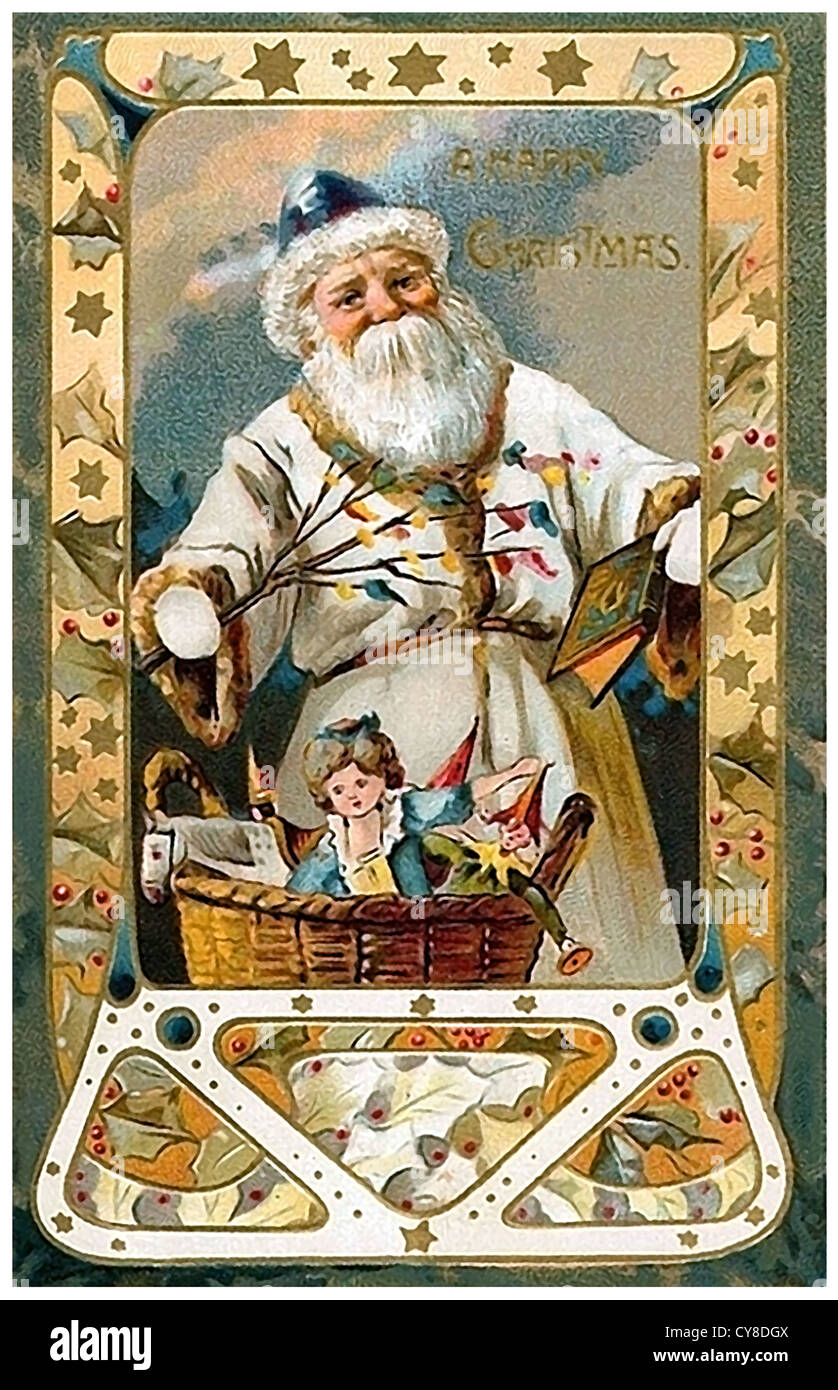 Santa Claus in Weis con cestello Foto Stock