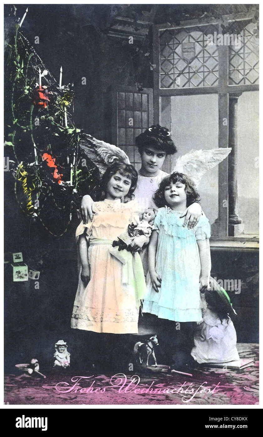 Celebrare il Natale prima impostazione Foto Stock