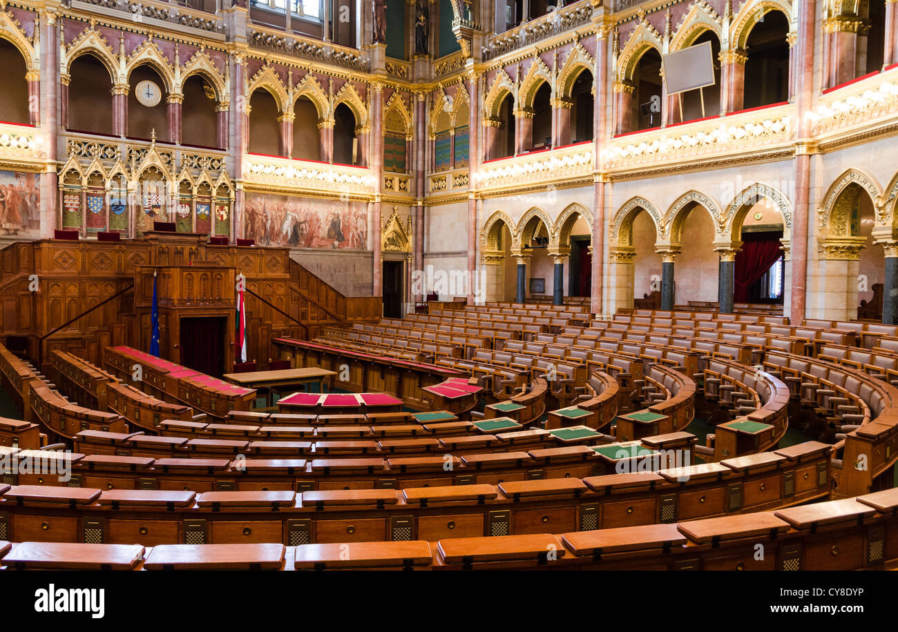 La camera del Congresso nel parlamento ungherese, Budapest City. Foto Stock