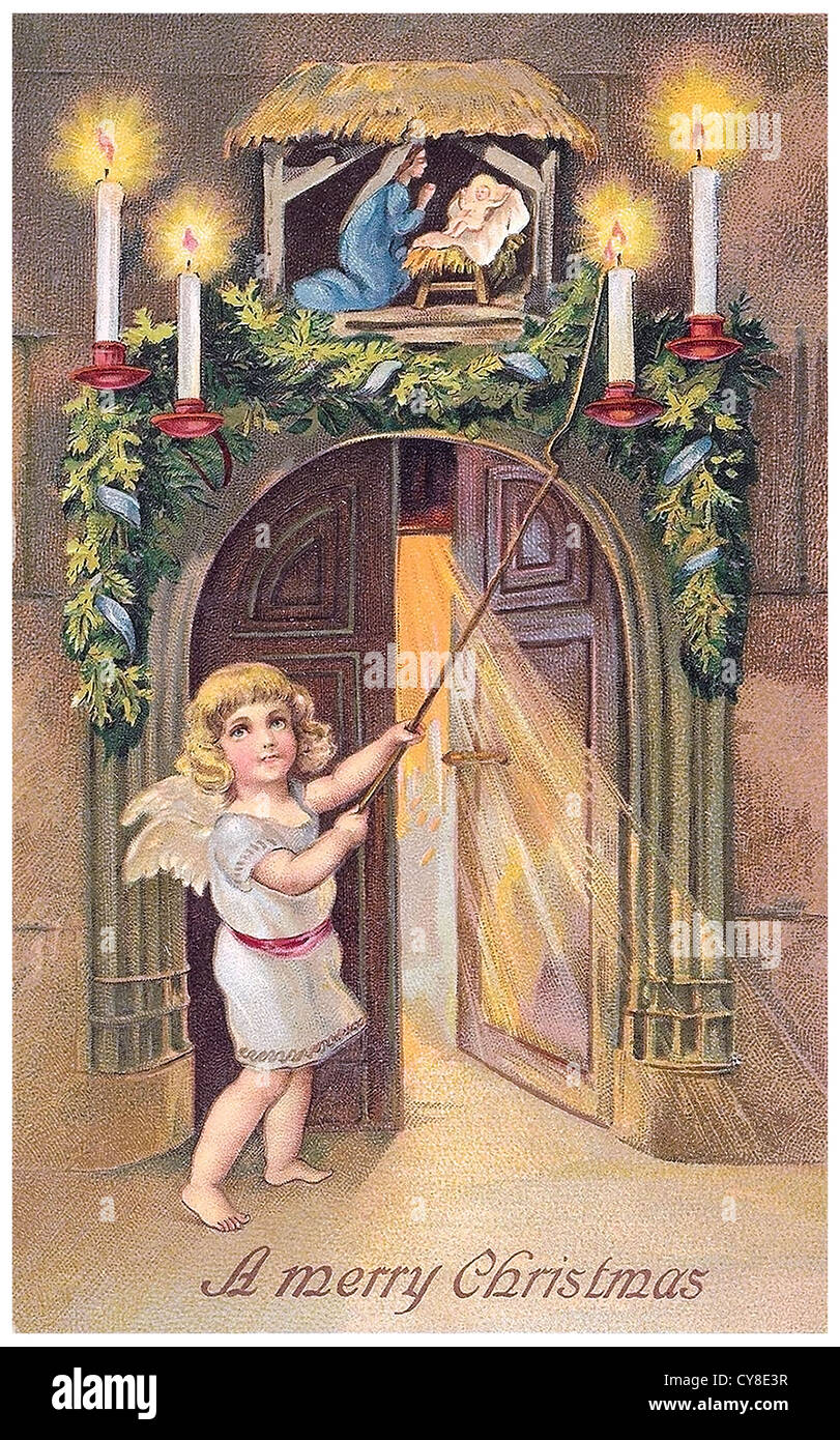 Natale Seng alci candele luci Foto Stock