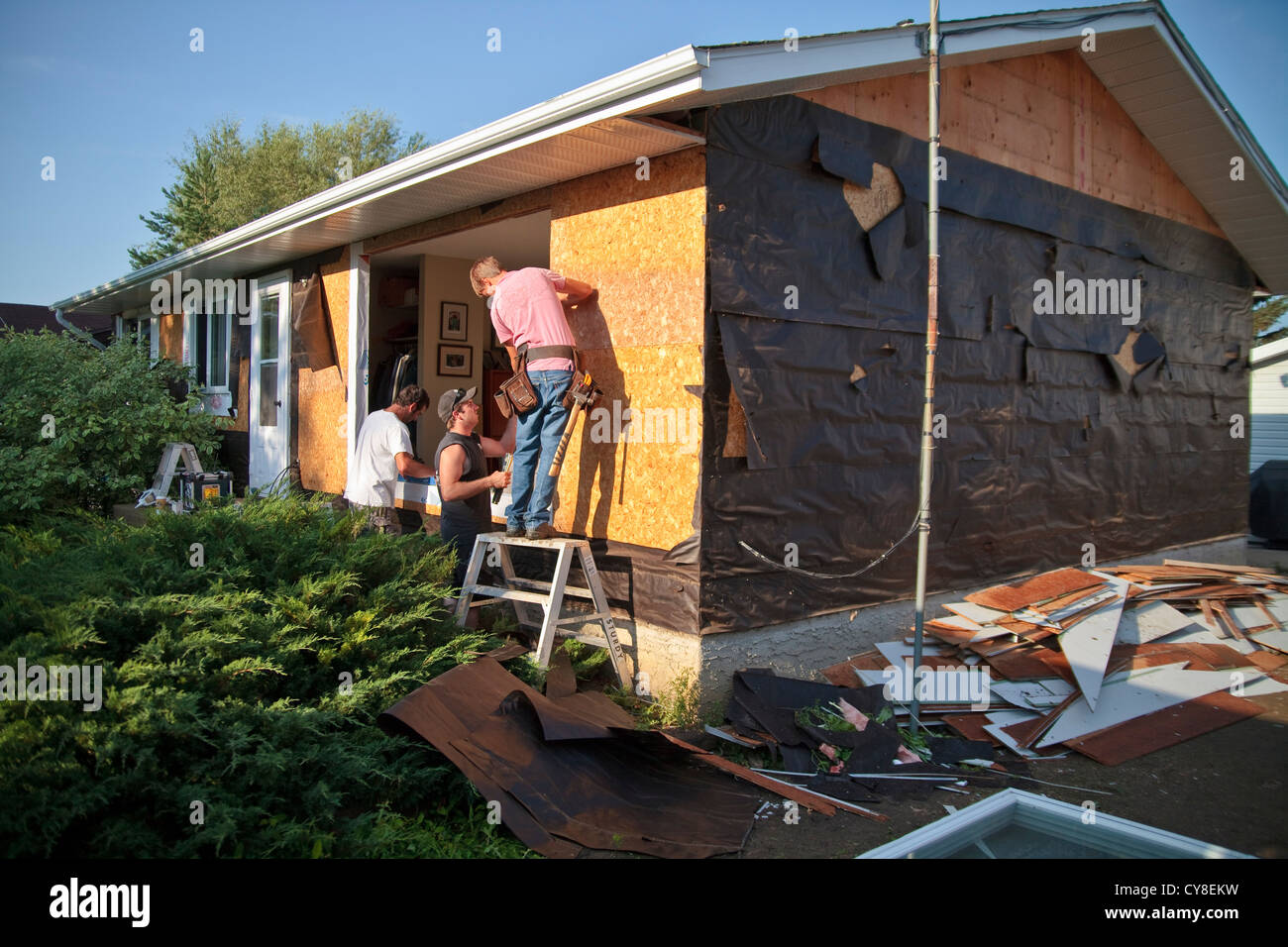 I lavori di rinnovo in corso. Foto Stock