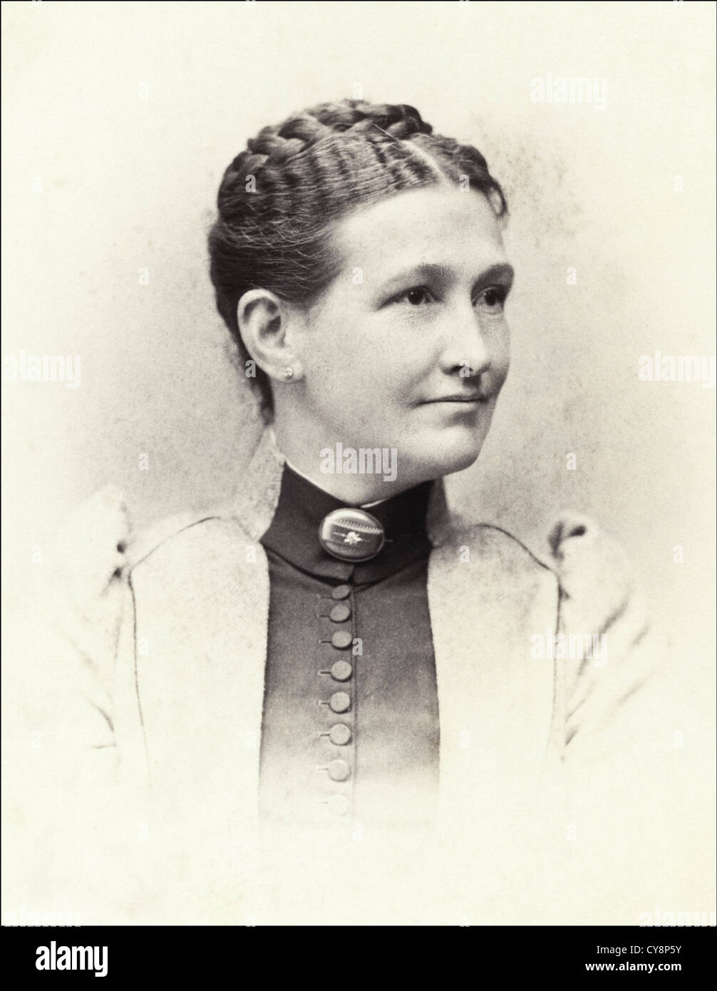 Donna vittoriana ritratto in studio circa 1890s Foto Stock