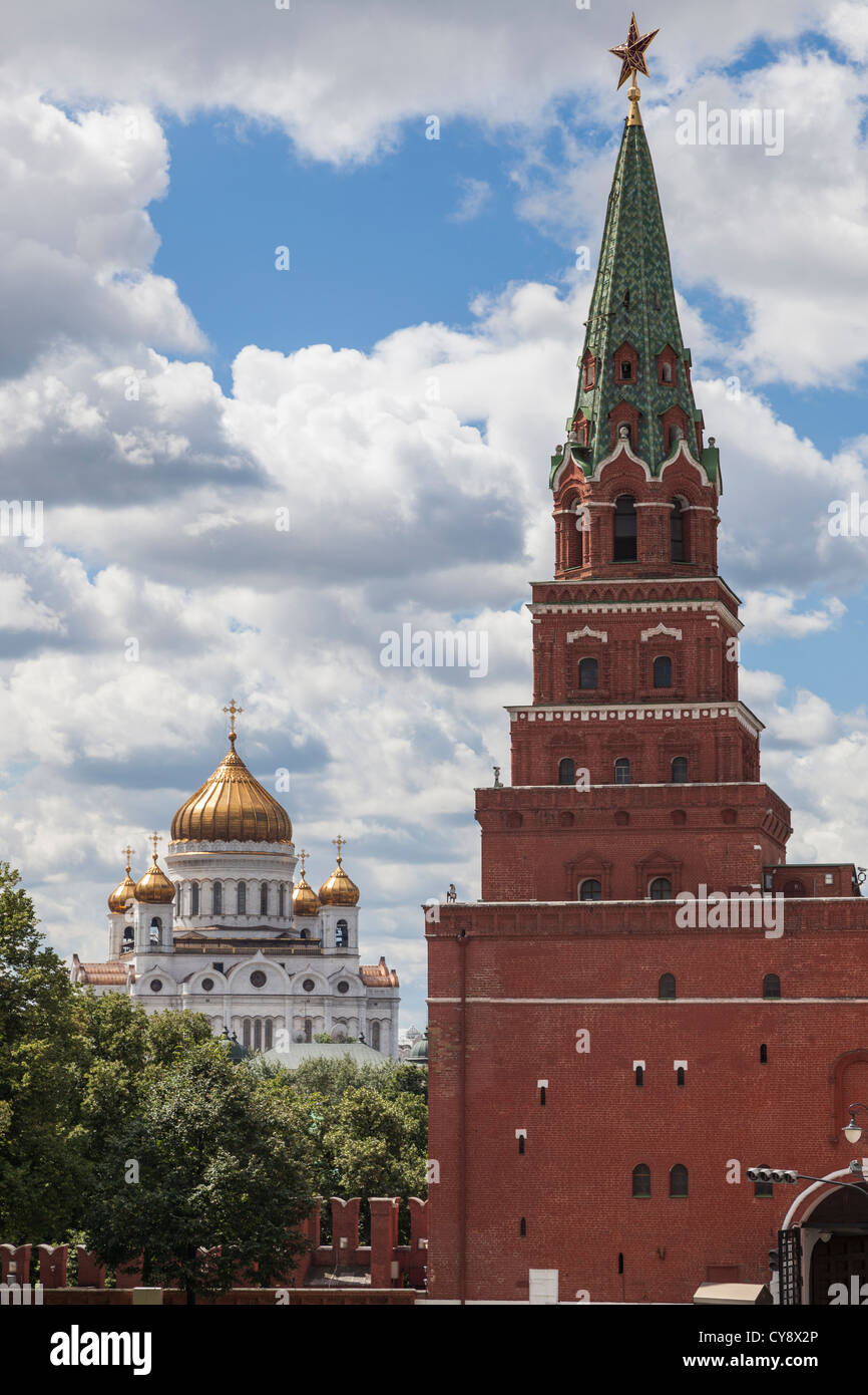 Vista della cattedrale di Cristo Salvatore dal Cremlino (Mosca) Foto Stock