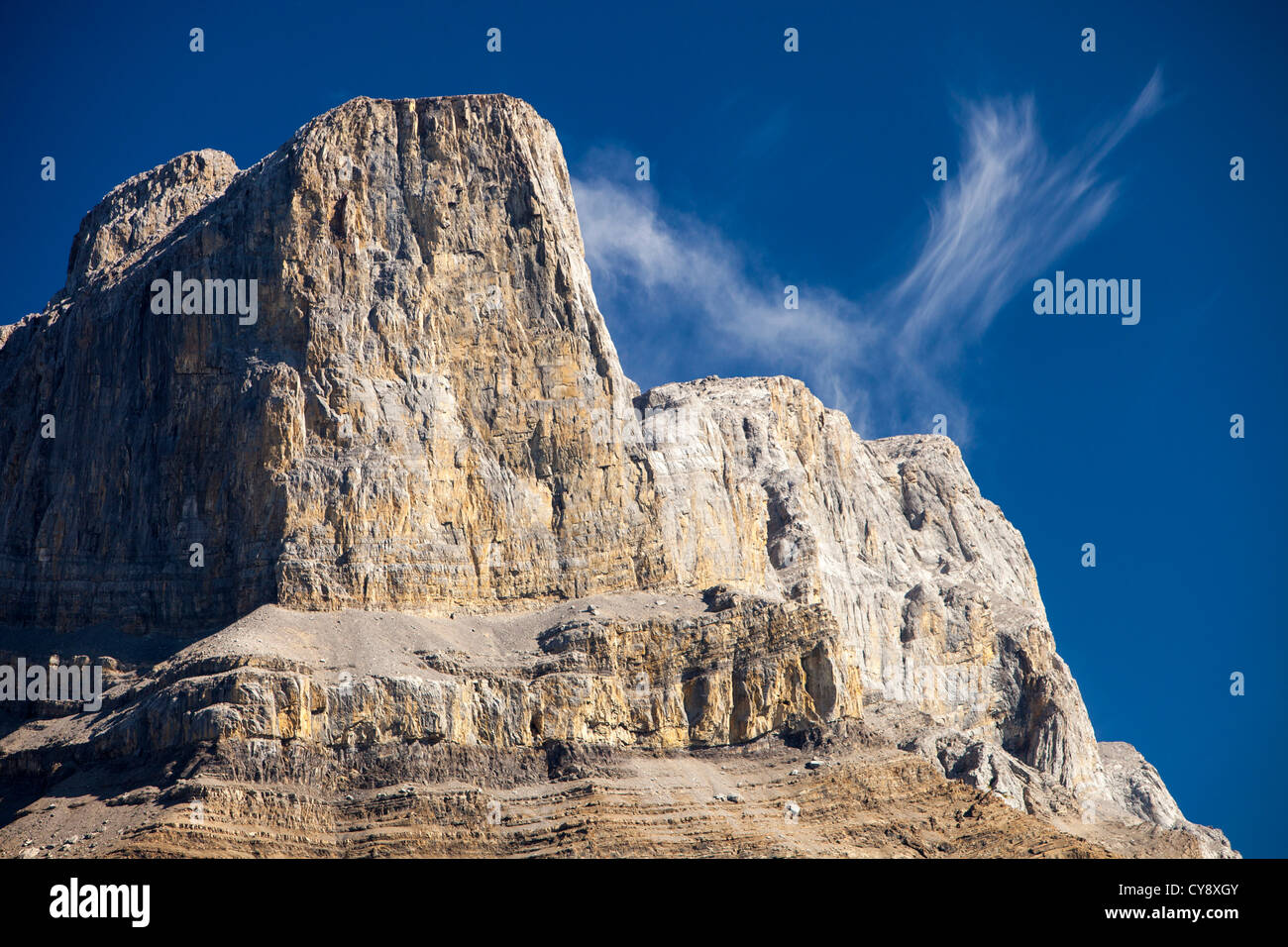 Roche Miette nelle Montagne Rocciose Canadesi vicino a Jasper. Foto Stock