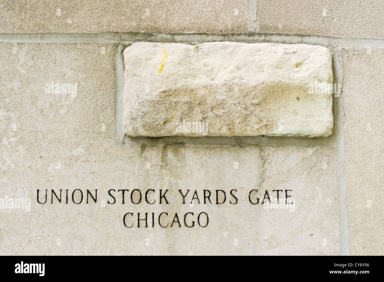 Chiudere la parte anteriore del Chicago Tribune, Unione Stock Gate di cantiere Foto Stock