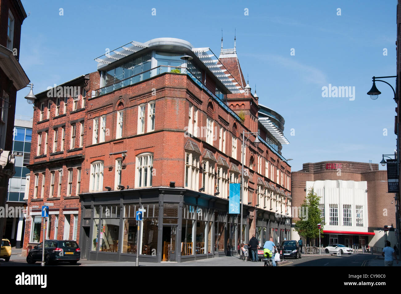 Il quartiere culturale di Leicester City Centre, England Regno Unito Foto Stock