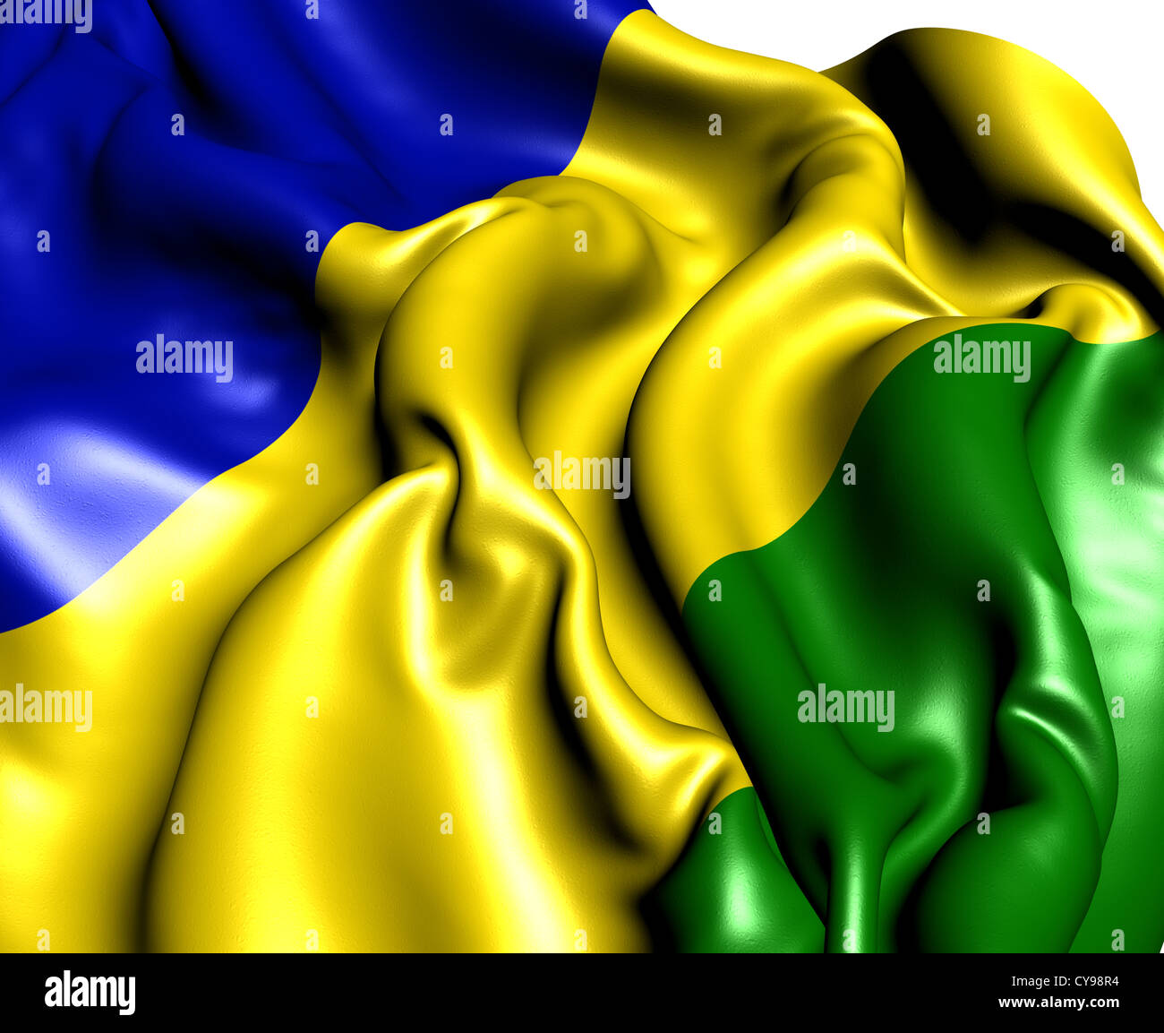 Bandiera della Vojvodina Repubblica movimento. Close up. Foto Stock