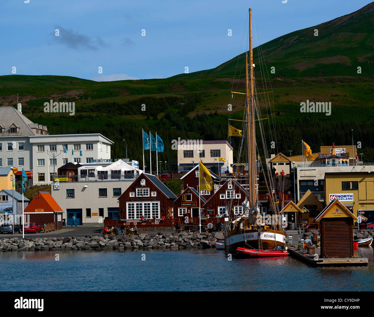 Husavik village , Islanda Foto Stock