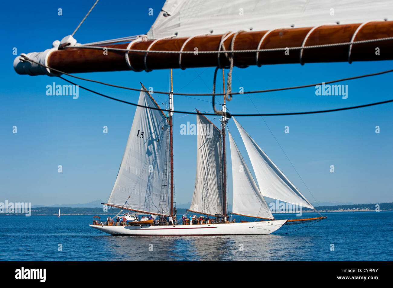 Il Adventuress è un 133-piede gaff-goletta truccate lanciato nel 1913 in East Boothbay, Maine. Ora lei vele Puget Sound, WA. Foto Stock