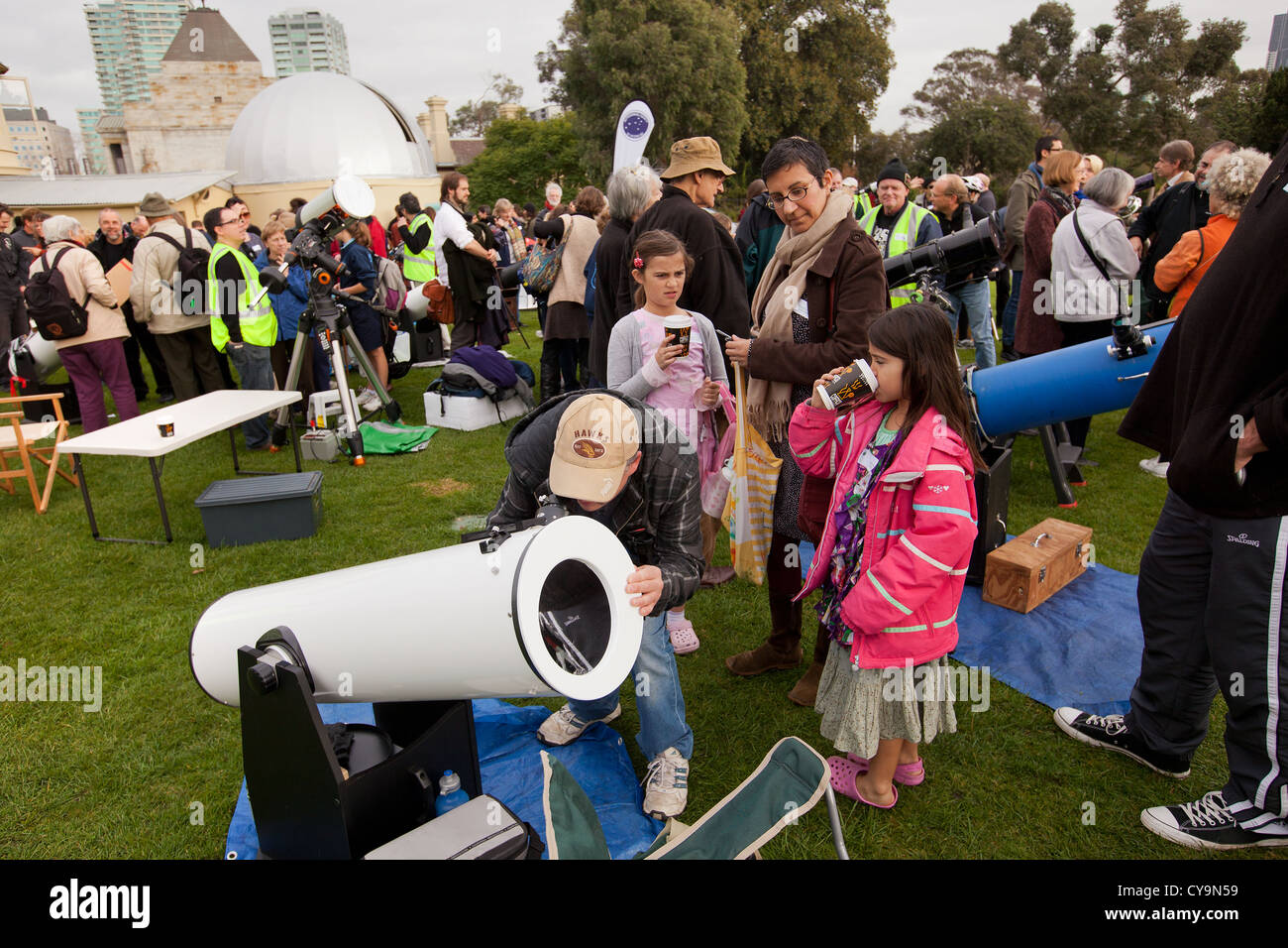 Il transito di Venere a osservatorio di Melbourne il 6 Giu 2012 Australia Au Victoria Foto Stock