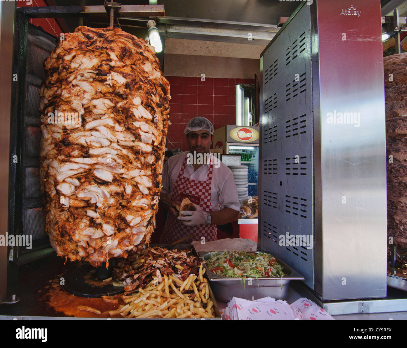 Döner Kebab ad Istanbul in Turchia Foto Stock