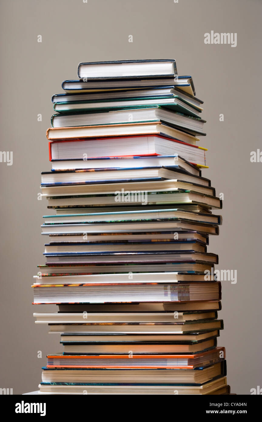 Pila di libri. Foto Stock