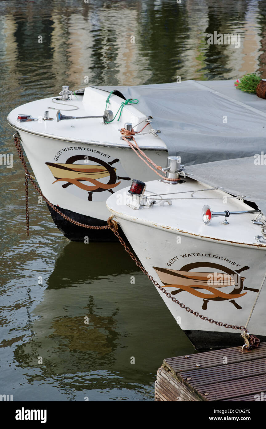 Giro sul fiume imbarcazioni Graslie Porto Vecchio, Gand Foto Stock