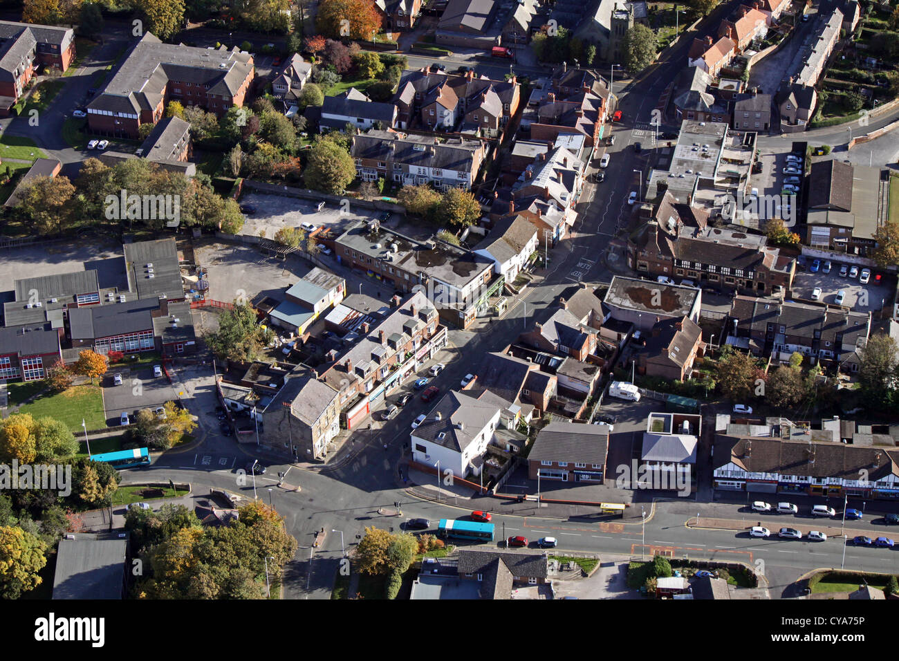 Vista aerea di Upton sul Wirral, Merseyside Foto Stock