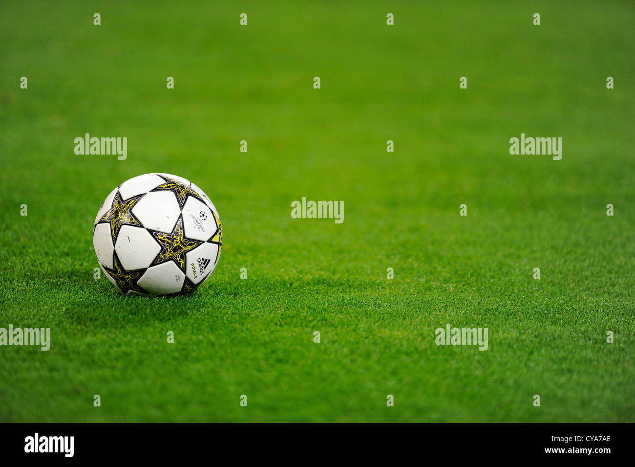 Champions League "Ball Adidas Final 2013' sul campo di calcio Foto Stock