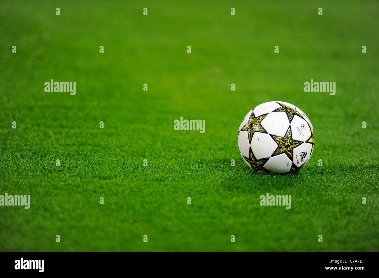 Champions League "Ball Adidas Final 2013' sul campo di calcio Foto Stock