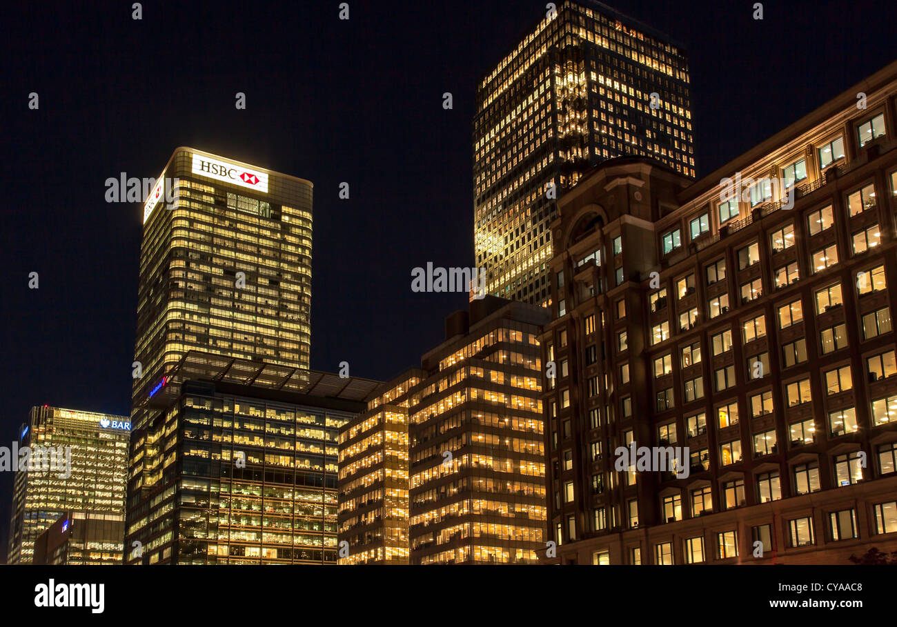 HSBC e Barclays Citi uffici a Canary Wharf Foto Stock