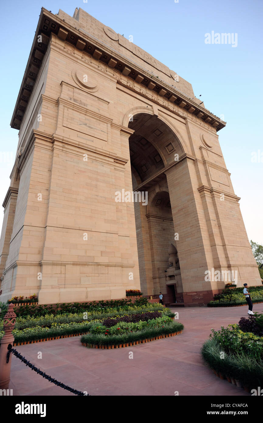 Memoriale di Delhi, India Gate. India Gate, Rajpath, Nuova Delhia, la Repubblica dell' India. Foto Stock