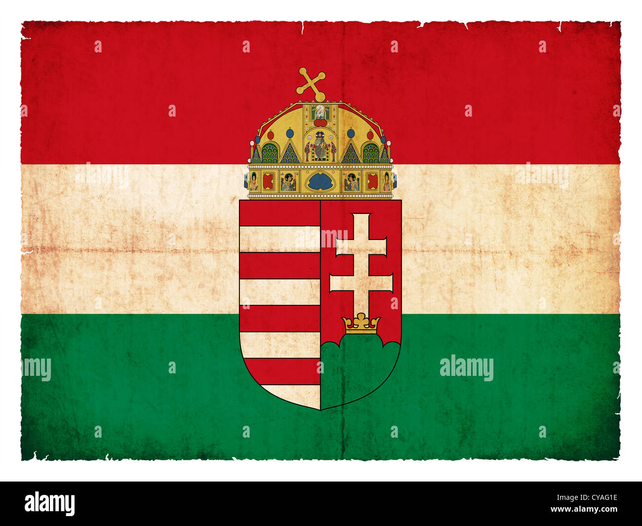 Bandiera di Ungheria creato in stile grunge Foto Stock