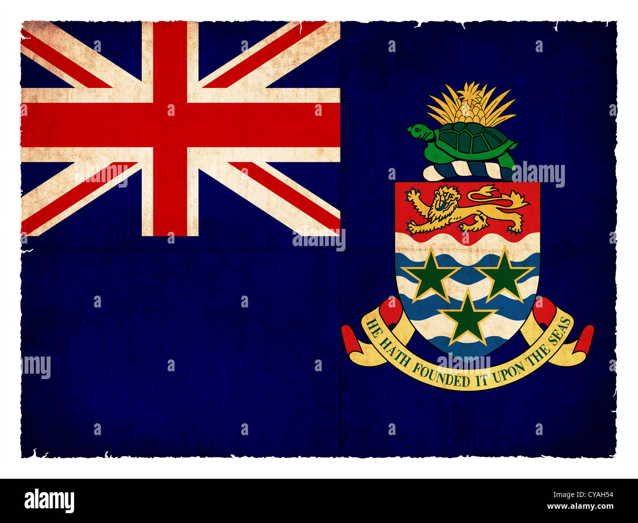 Bandiera delle Isole Cayman (British Overseas territorio)creato in stile grunge Foto Stock