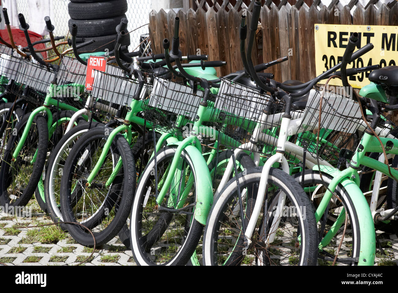 Un servizio di noleggio biciclette a noleggio key west florida usa Foto Stock